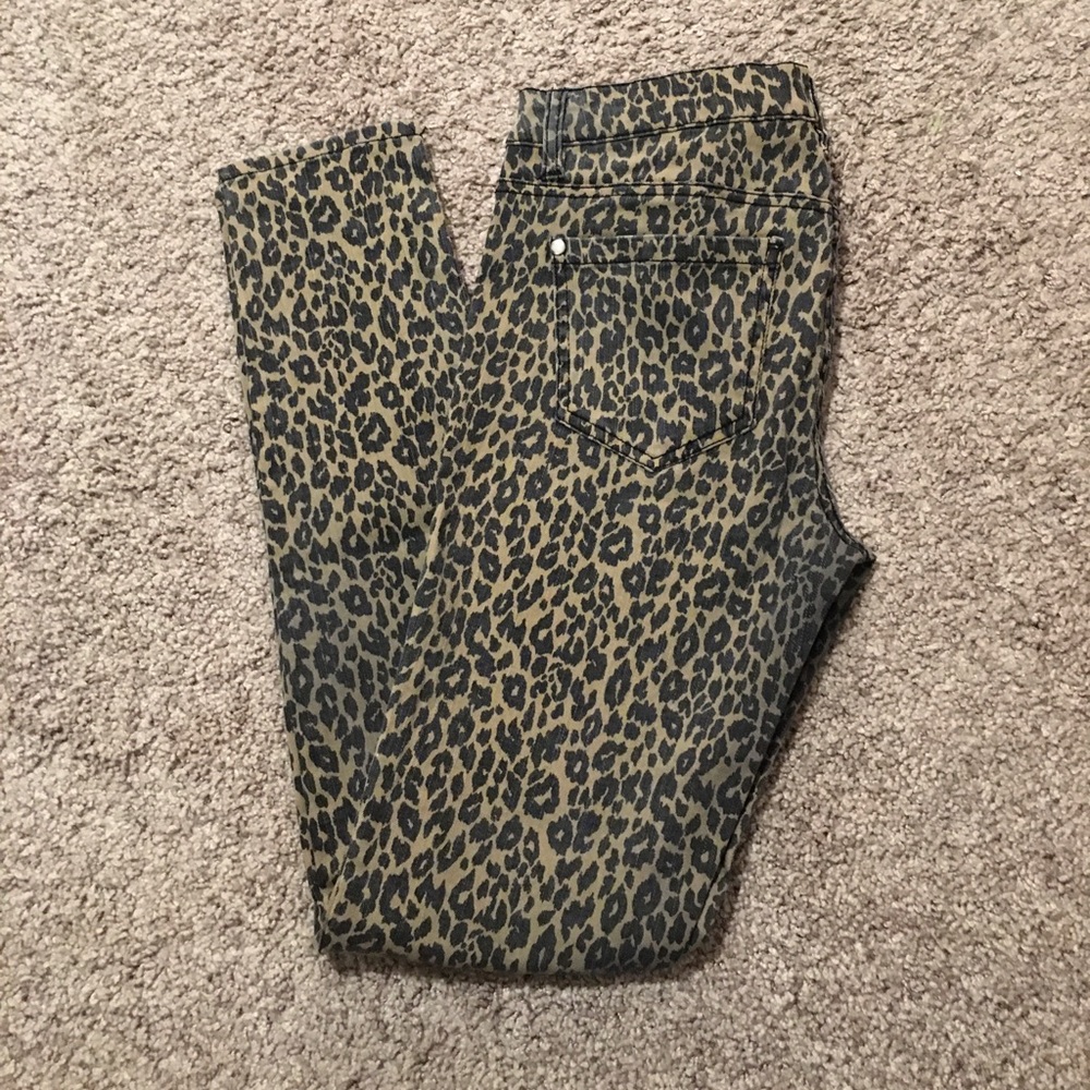Fire Los Angeles cheetah print skinny jeans
